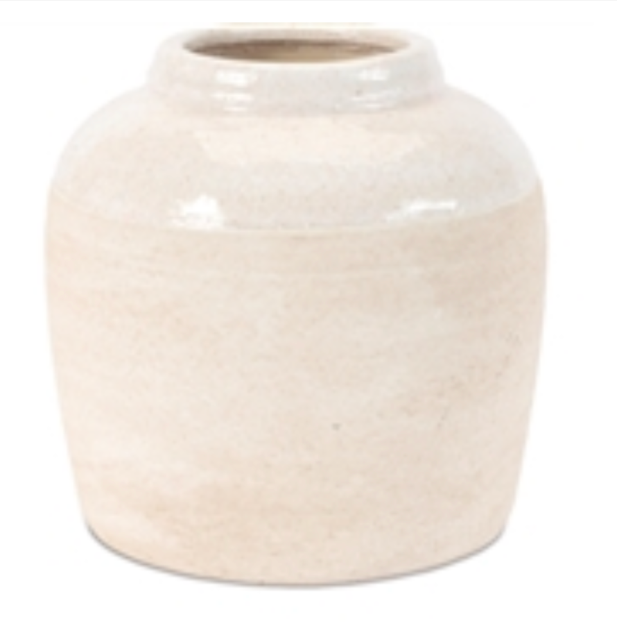 6”H Cream Stoneware Vase