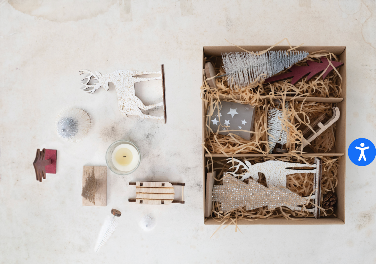 Garden Kit w/Bottle Brush Trees, Tealight & Wood Figures-S/13