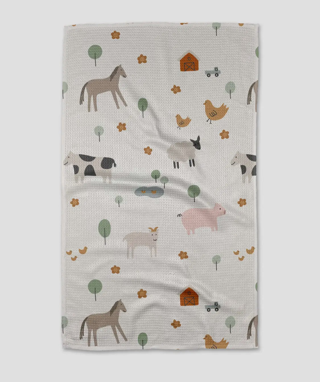Light Farm Animals Tea Towel