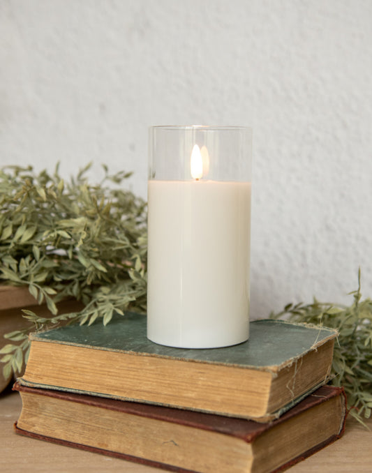 6” Glass 3D Flame Candle