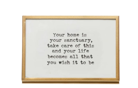 Gold Frame w/Easel & Saying