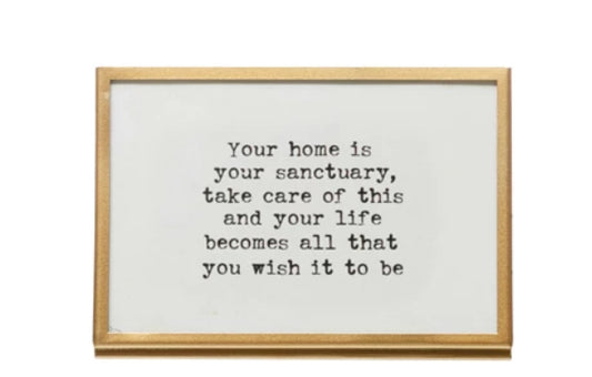 Gold Frame w/Easel & Saying