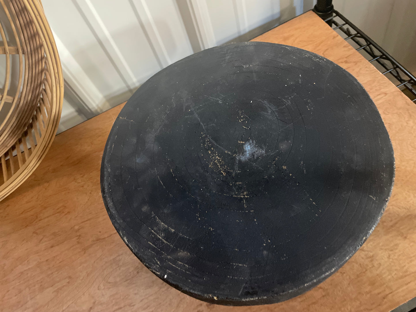 Distressed Black Pedestal w/ Black feet-lg
