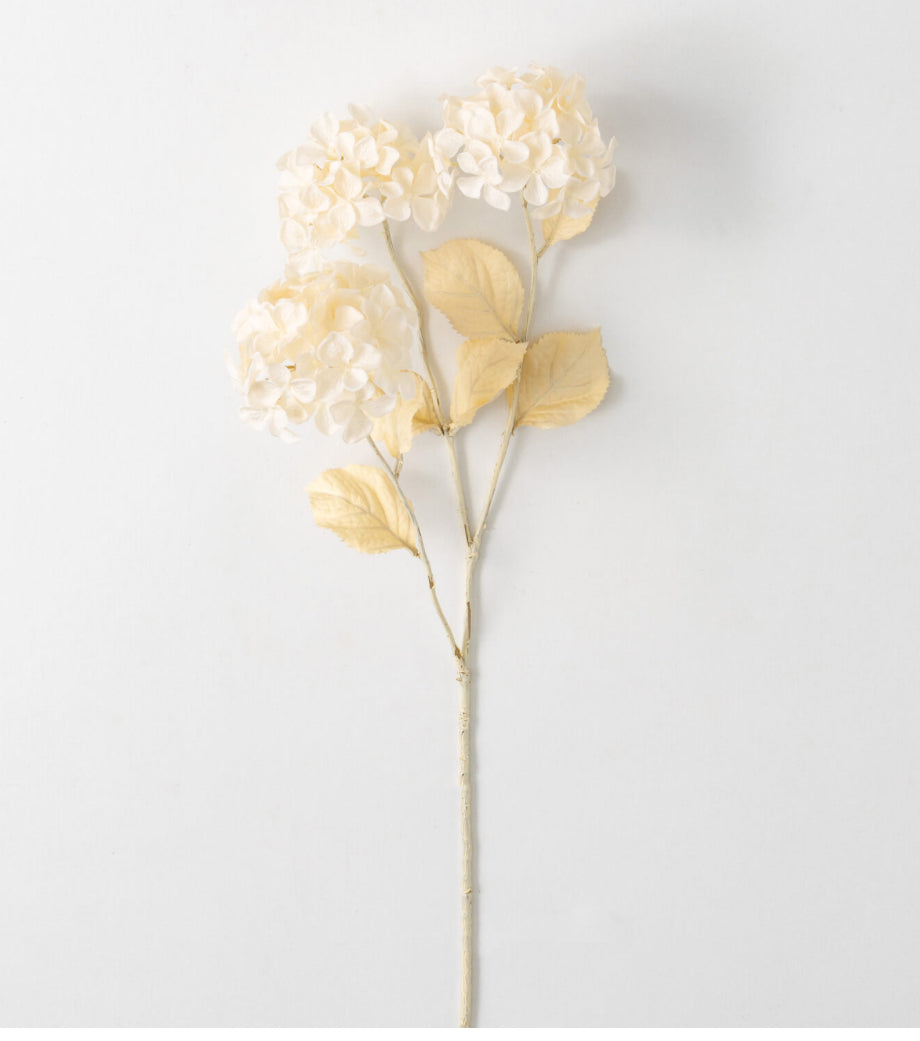 Faux Beige Dried Hydrangea Stem