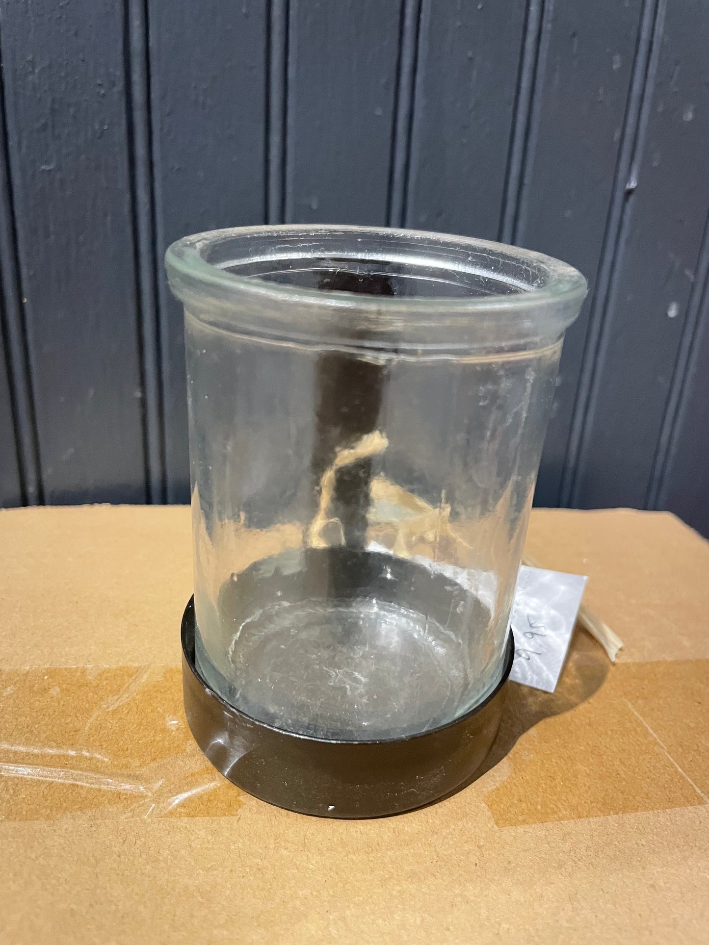 Metal Wall Bracket w/Glass Cylander