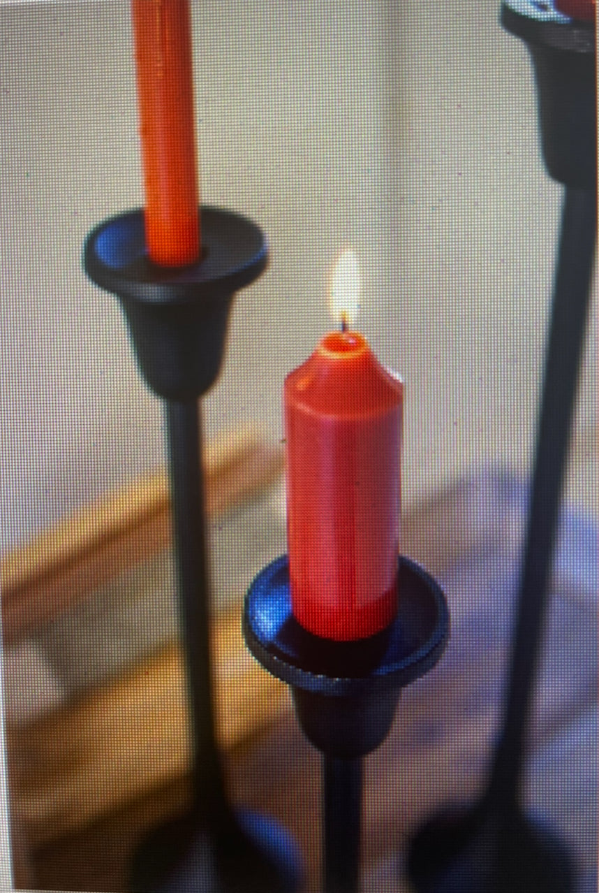 Blk Metal Taper Candle Holder-SM