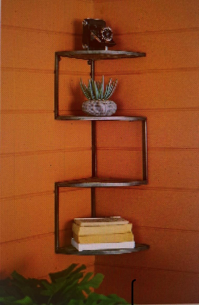 Corner Wall Shelf-Metal/Wood