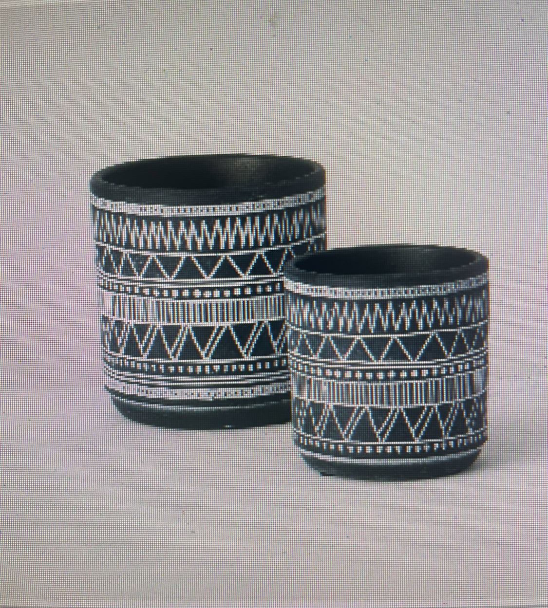 Blk / White Aztec Pottery-SM