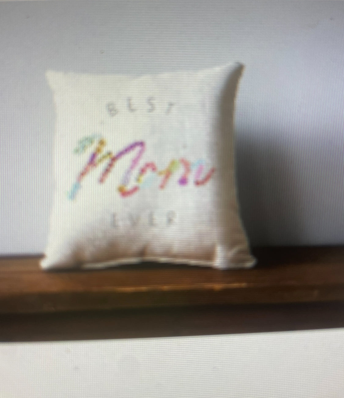 Best Mom Floral Pillow W/ Piping