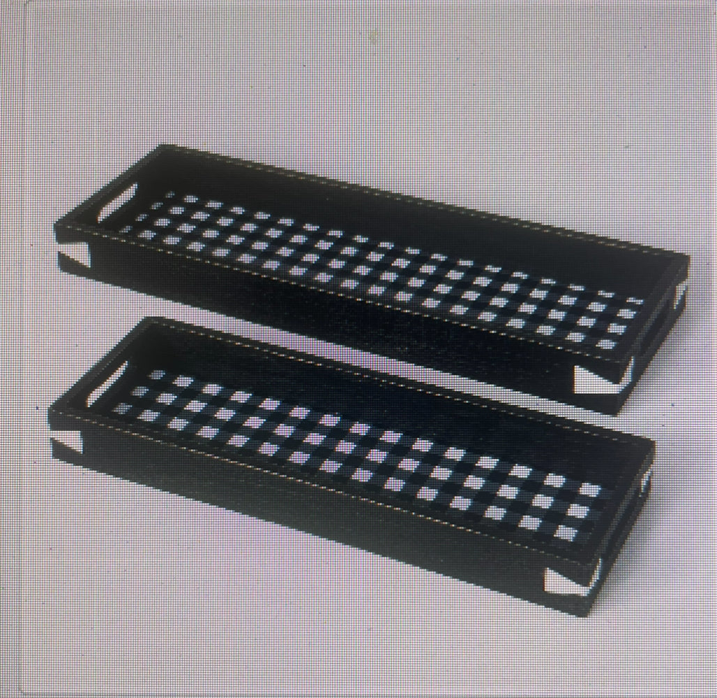Black & White Checkered Tray- SM