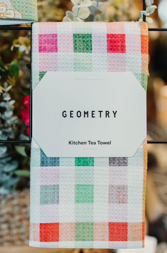 Woven Spring Plaid Tea Towel