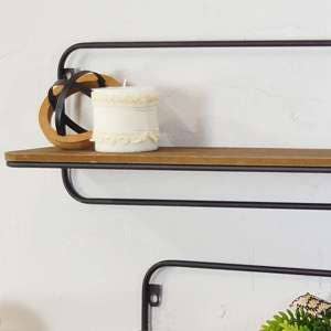 VIP Wood 24 in. Brown 2 Tier Wall Shelf