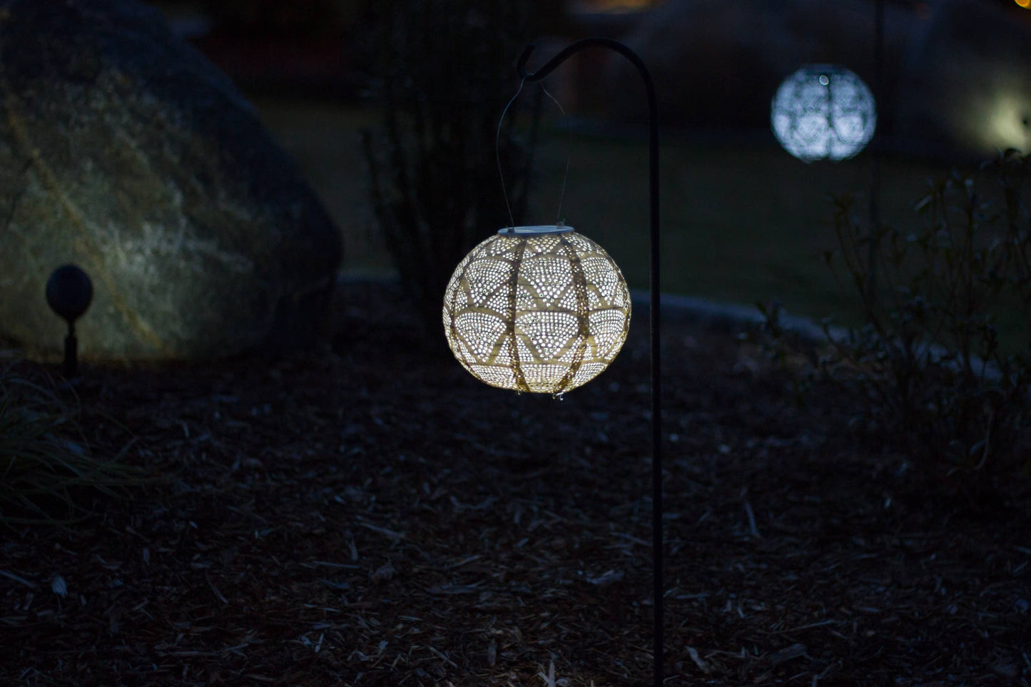 Stella Globe 8" Solar Lantern - Pearl