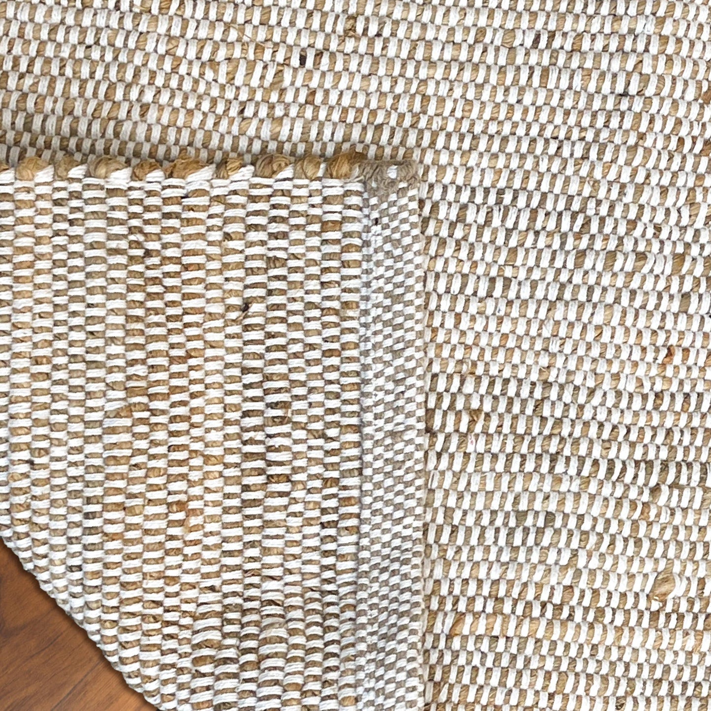 Jute Chindi Runner-Natural Jute-White-2'x5'.