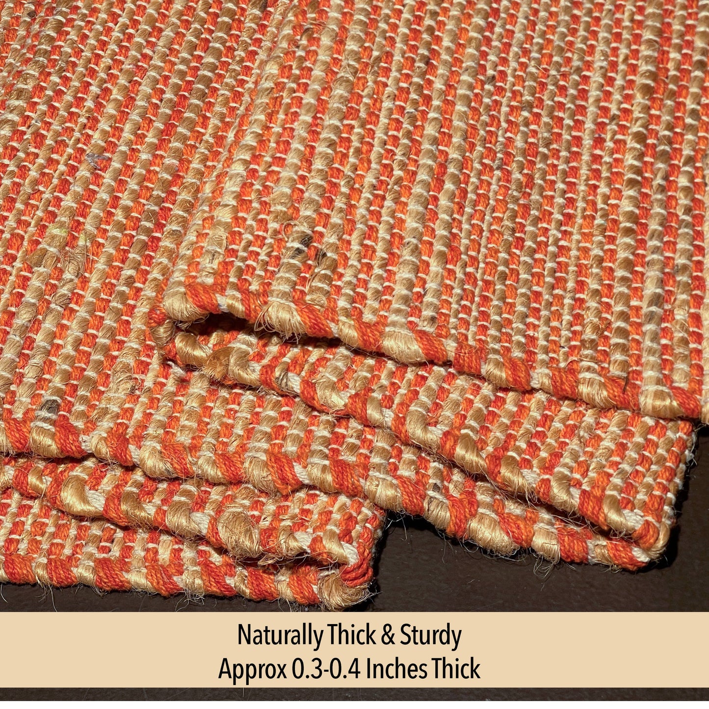 OMBRE TABLE RUNNER, NATURAL JUTE-RUST, 13''x36''.