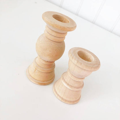 Foundations Decor Designer Wood Base (Candlestick) - 2.5"