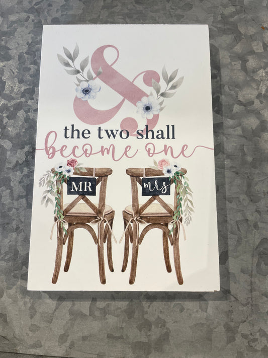 The two shall become one Keepsake Card