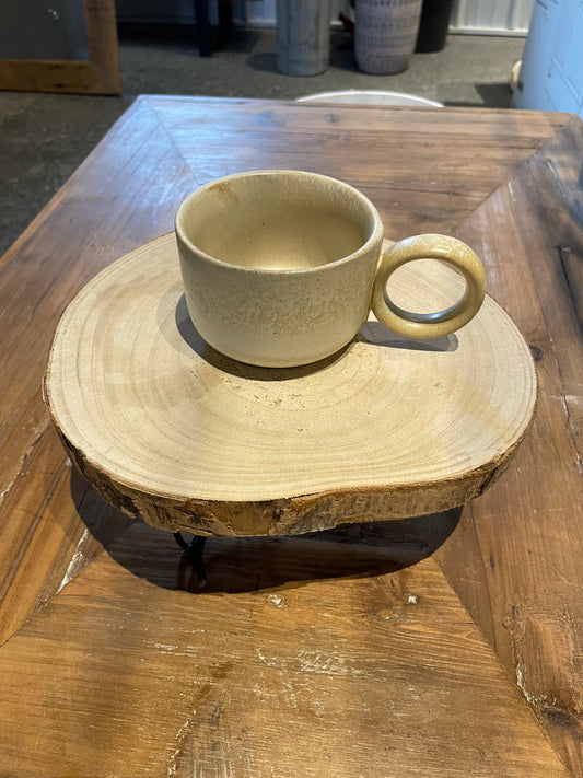 3-1/2”Round x 2-1/4”H Ivory 8 oz Stoneware Mug