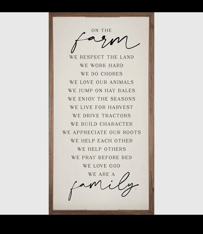 On The Farm We Are Family Sign
