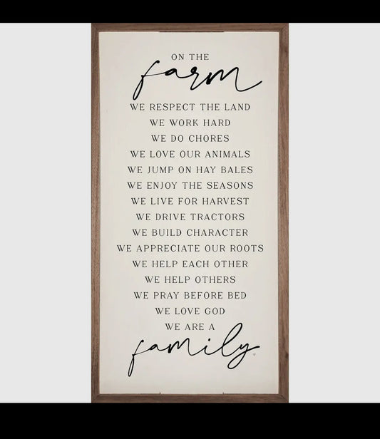 On The Farm We Are Family Sign