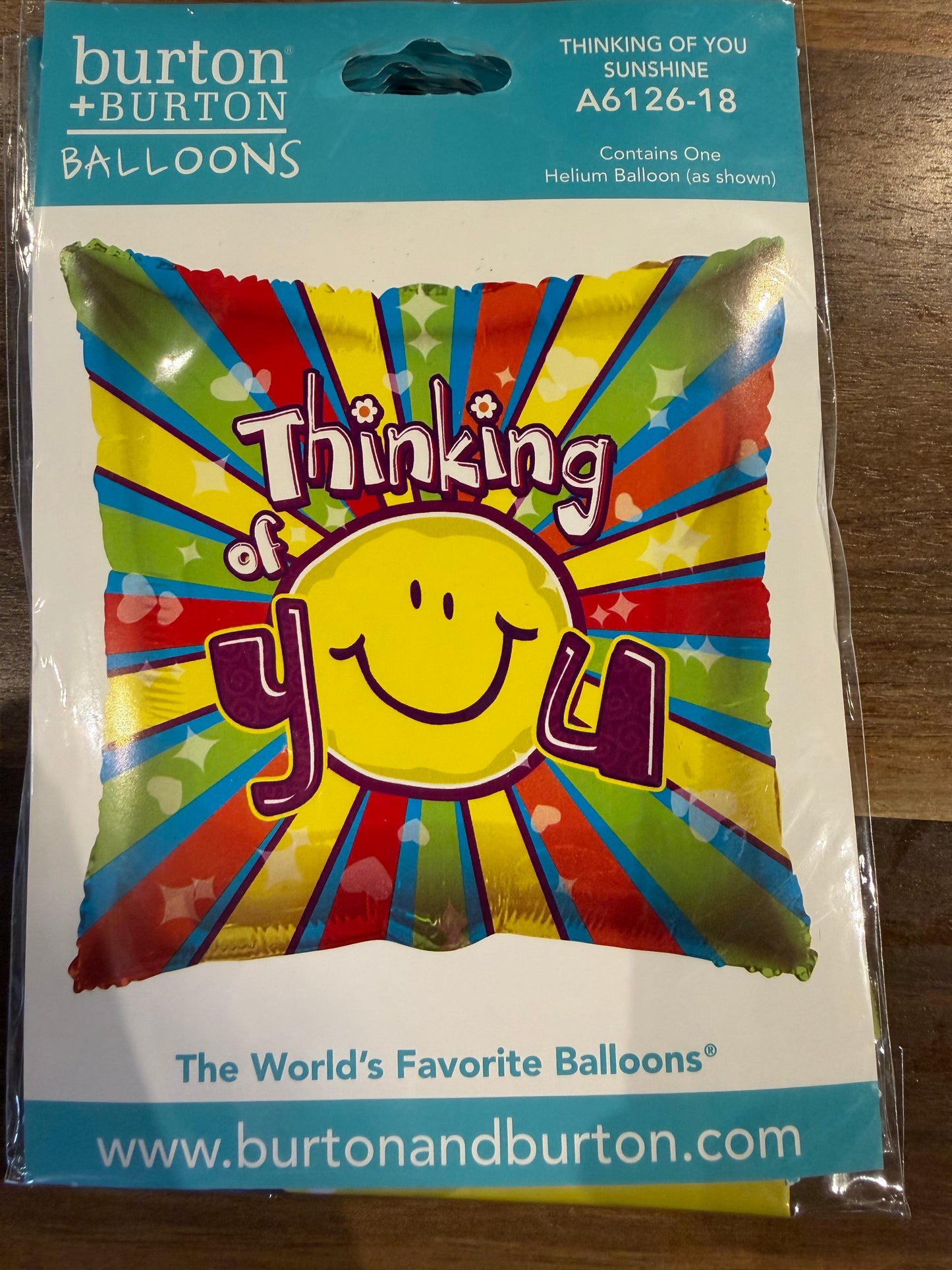 18” Square Thinking Of You Mylar Balloon