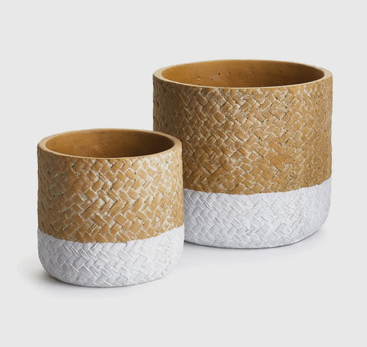 4.5” Basketweave Cylinder Pot-Small