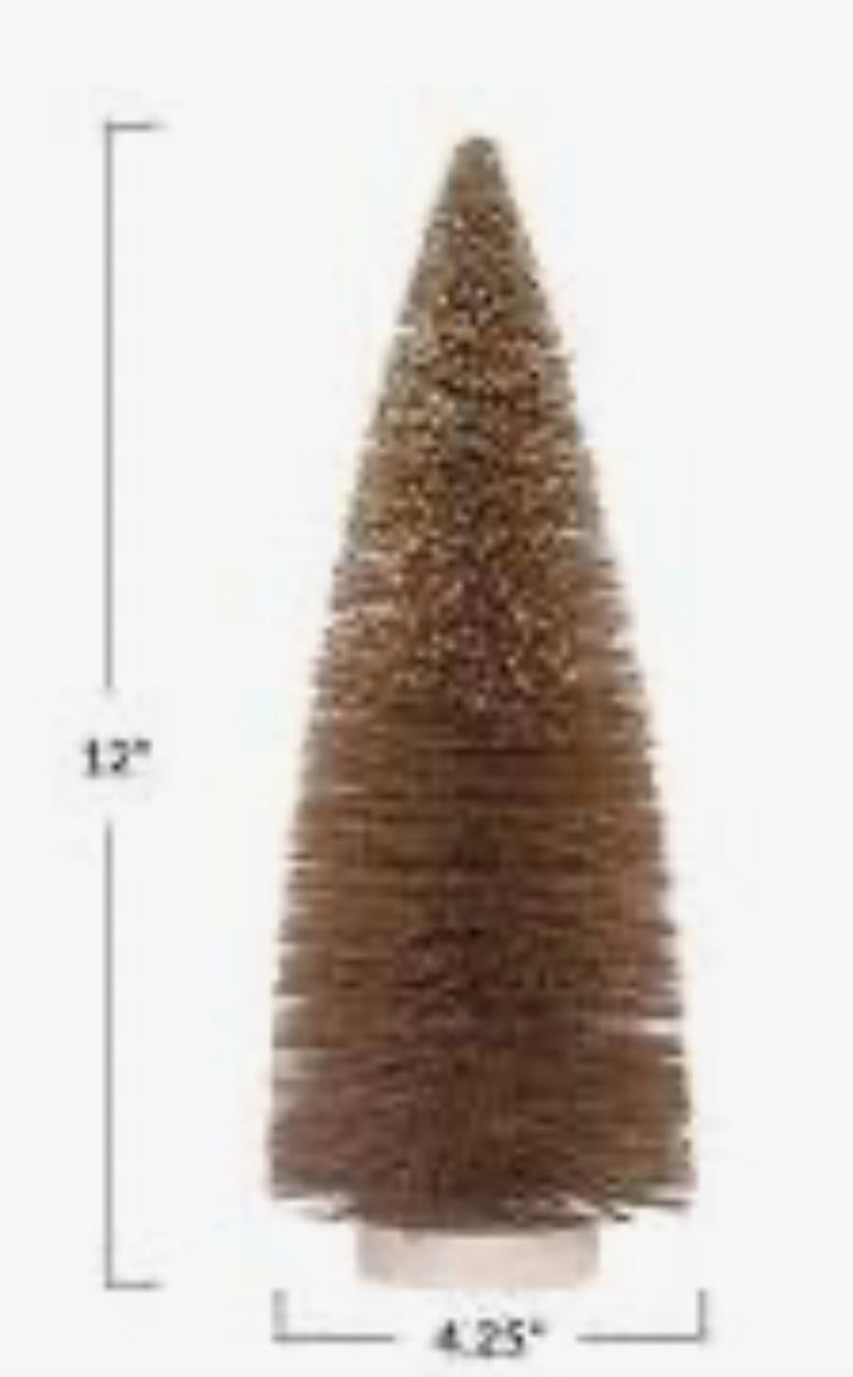 Sisal Bottle Brush Tree w/Glitter