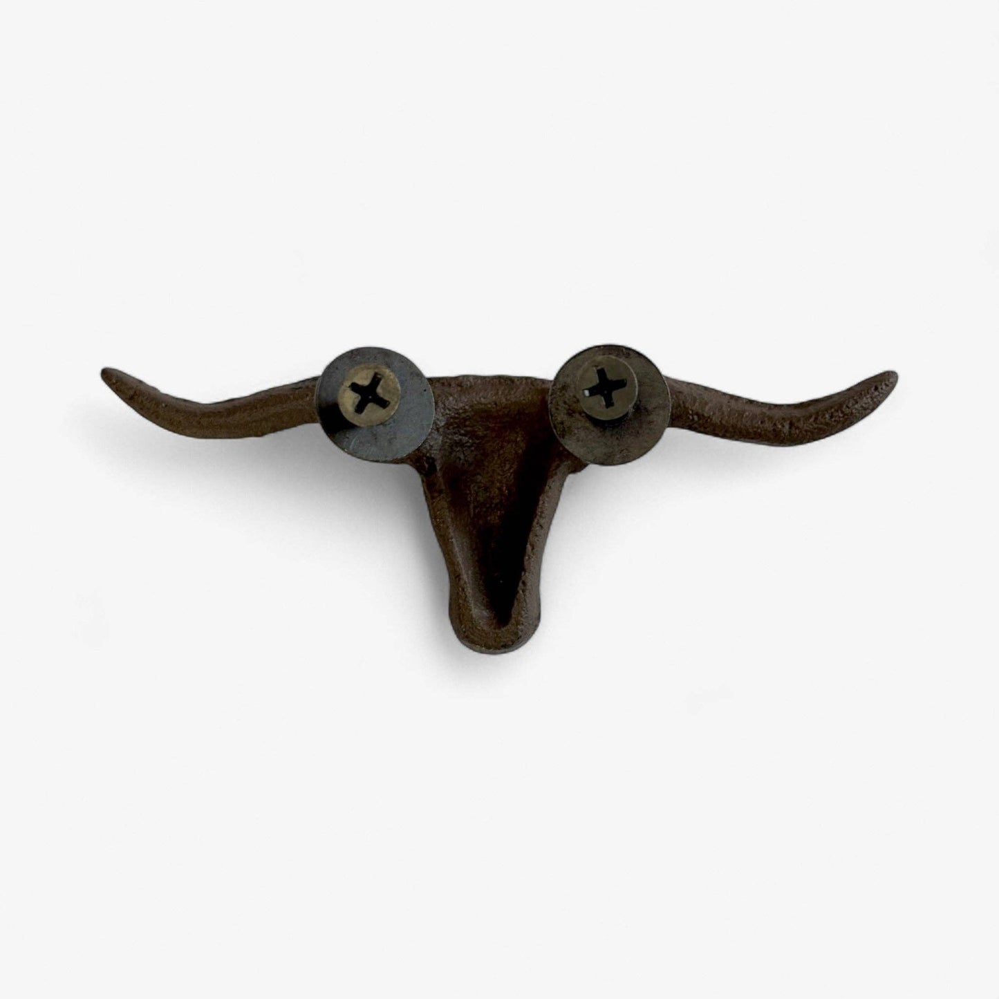 Longhorn Skull Drawer Pull, Cast Iron Western Cabinet Handle