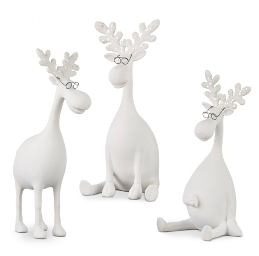 12” White Moose w/Glasses-3