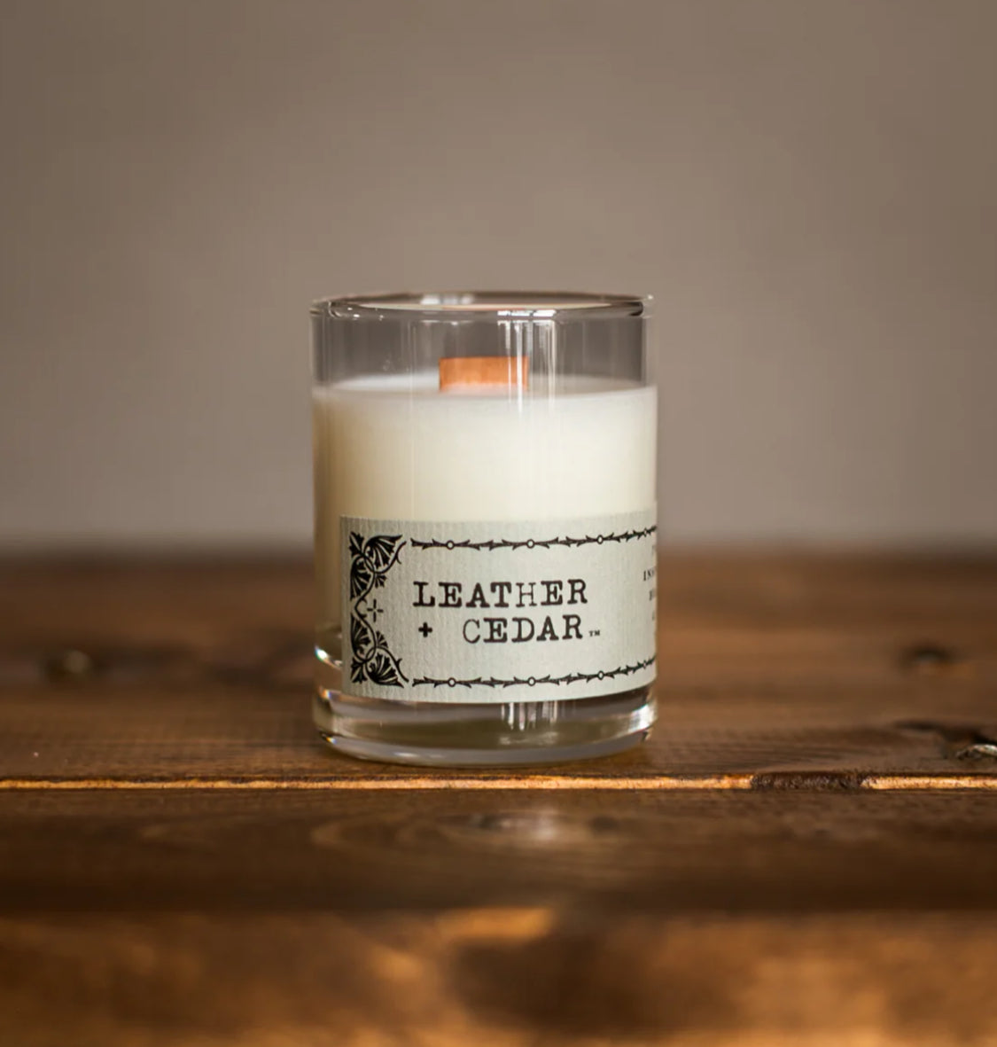 Leather + Cedar Candle 2 oz.-Drifter