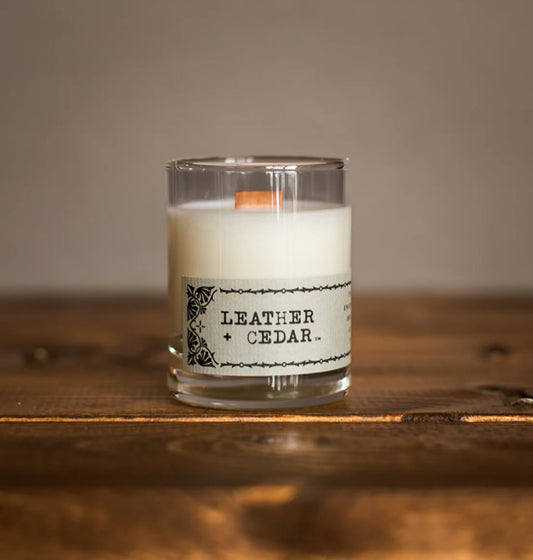 Leather + Cedar Candle 2 oz.-Drifter