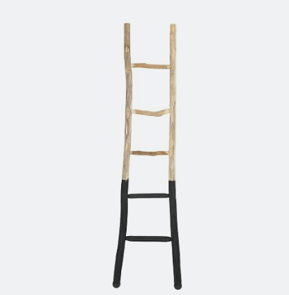 72.5”H Decorative Wood ladder-Natural/Black