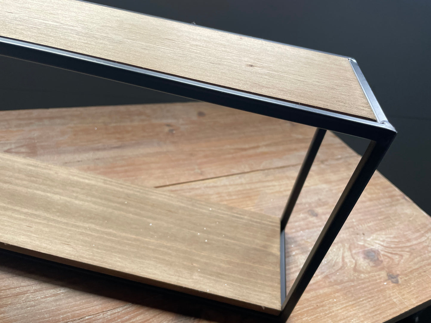 Metal/Wood Open Rectangle Shelf