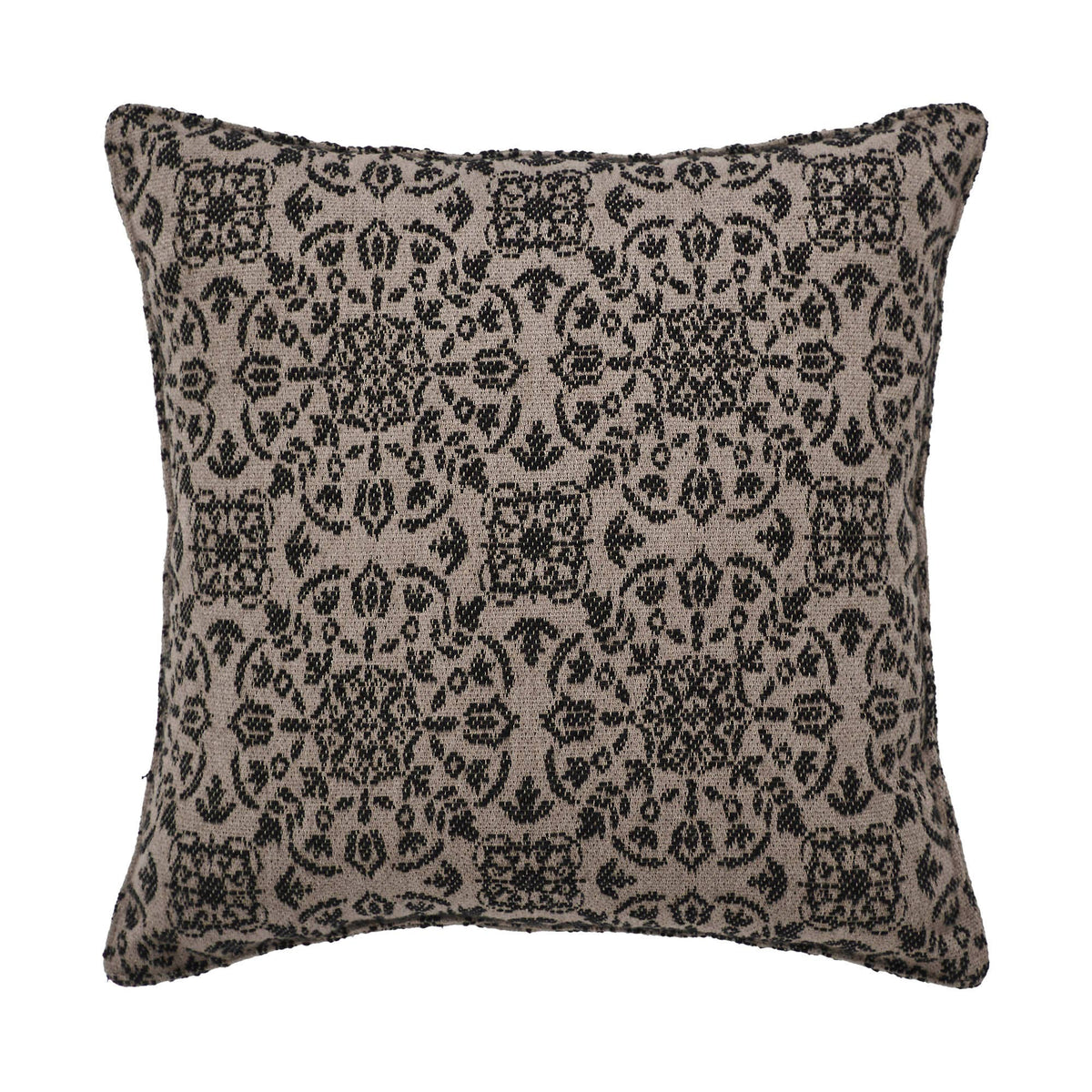 Black Tan Jacquard Throw Pillow 9x9 – Custom House