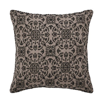 Black Tan Jacquard Throw Pillow 9x9 – Custom House