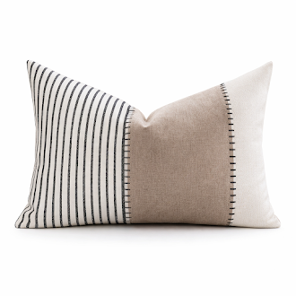 Modern Minimalist Two-Tone Stitch Lumbar Pillow