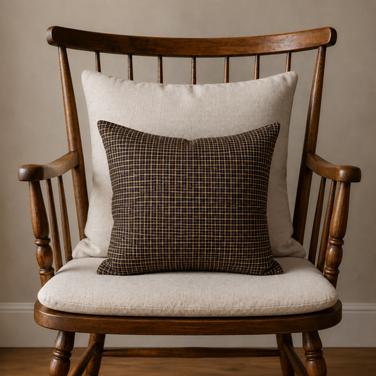 Black Tan Plaid Throw Pillow 16x16 – Kettle Grove