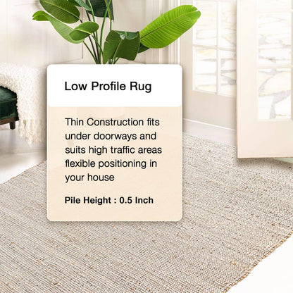 Jute Chindi Runner-Natural Jute-White-2'x5'.