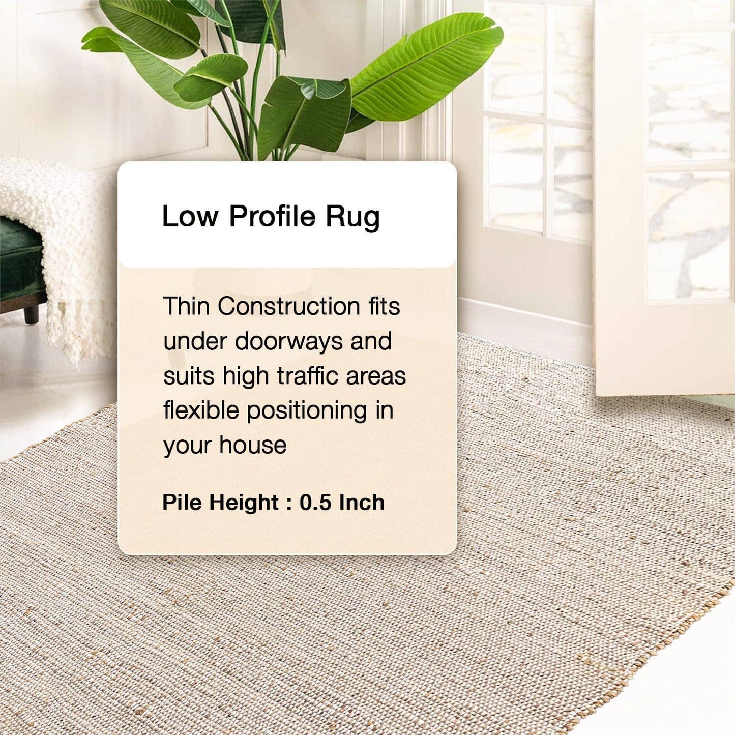 Jute Chindi Rug-Natural Jute-White-4'x6'.