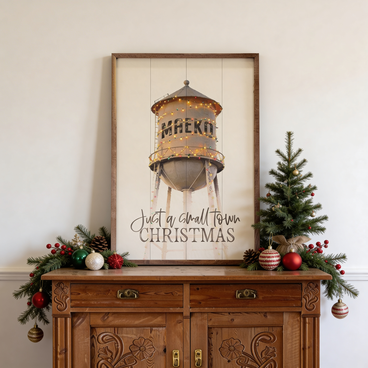 Just A Small Town Christmas Personalized Water Tower