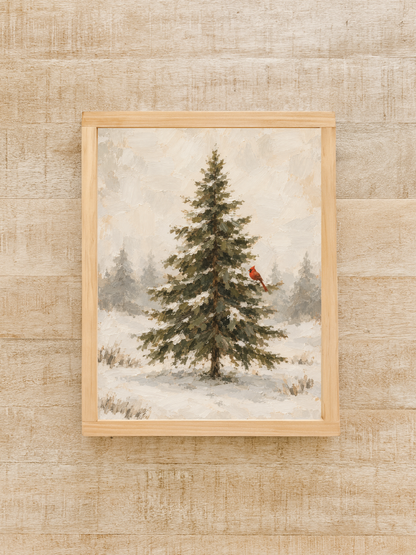Evergreen Tree and Cardinal | Holiday 2026