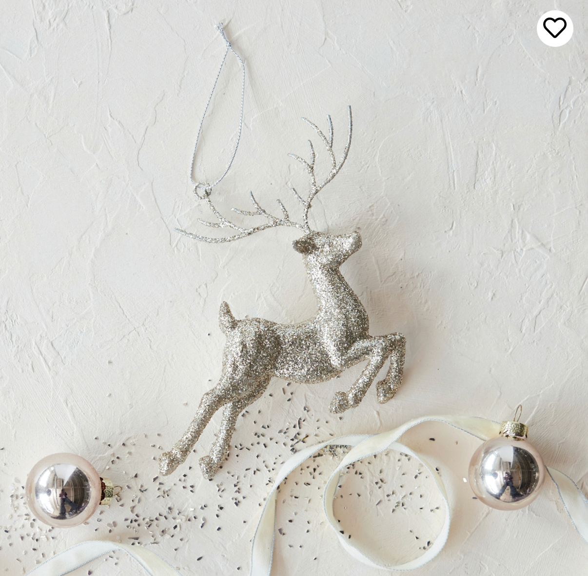Acrylic Reindeer Ornament w/Glitter