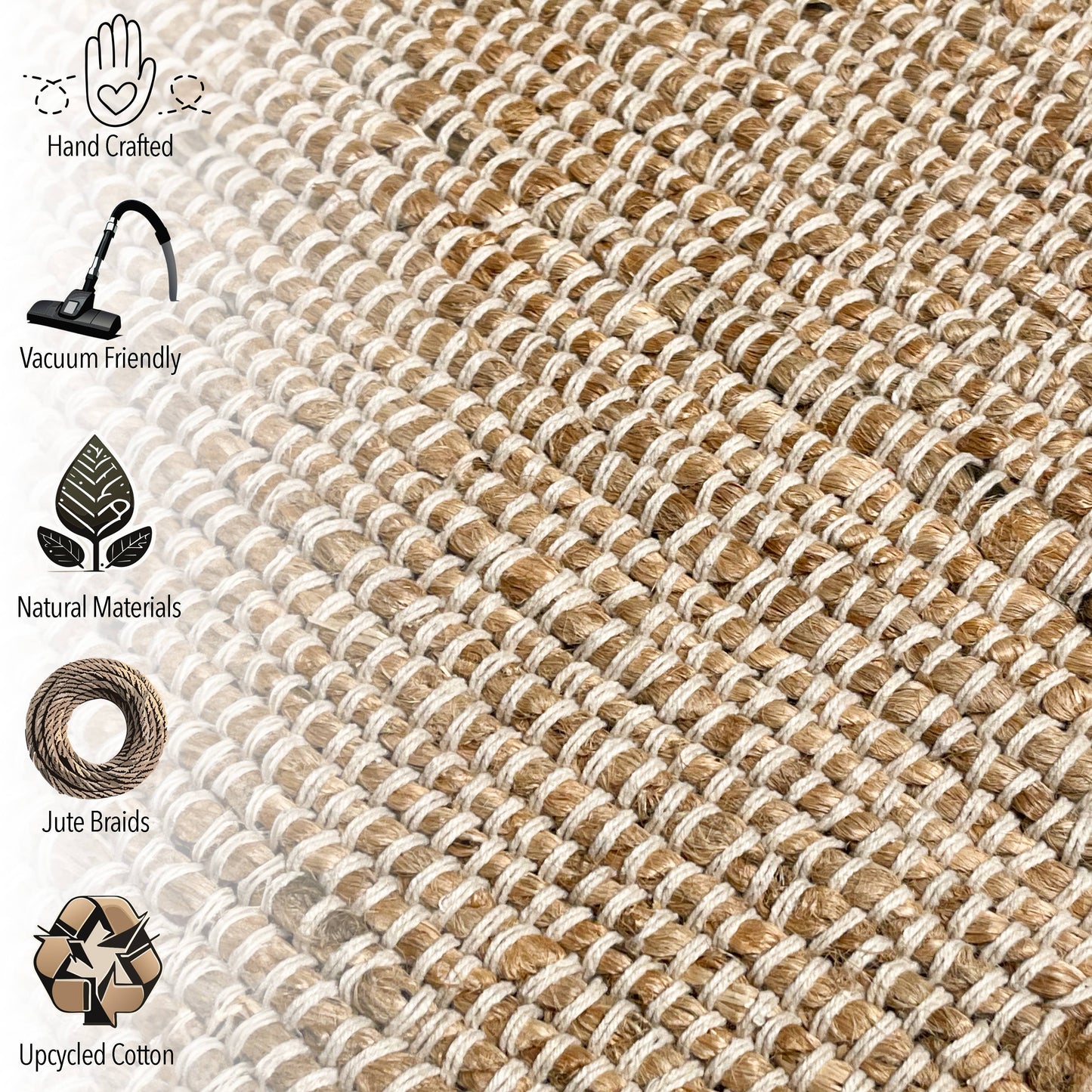 Jute Chindi Rug-Natural Jute-2'x3'.