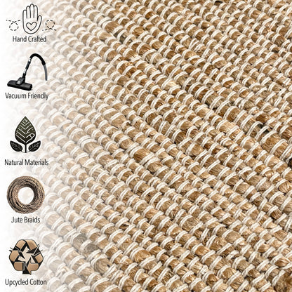 Jute Chindi Rug-Natural Jute-2'x3'.