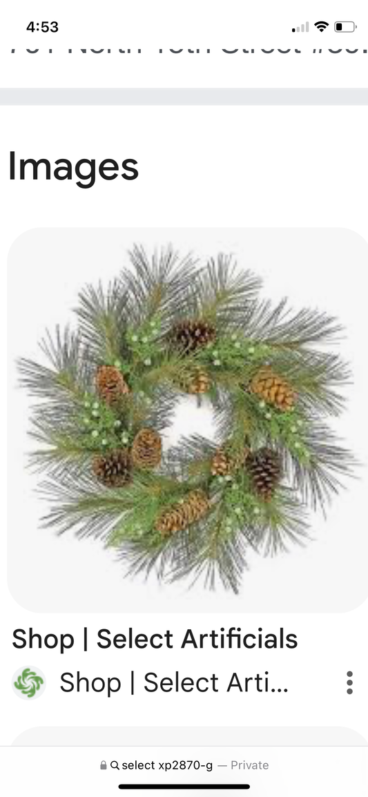 Sugar Pine Wreath w/Juniper,Berry & Pinecones