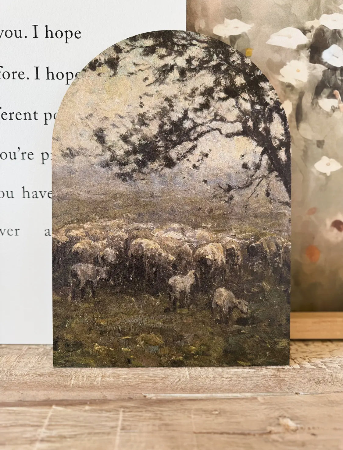 5”x7” Moody Sheep Wood Arch