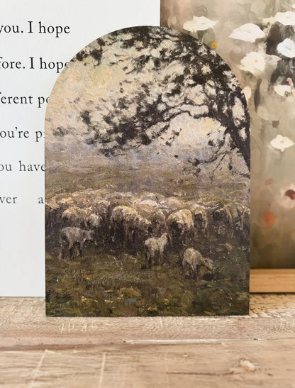 5”x7” Moody Sheep Wood Arch