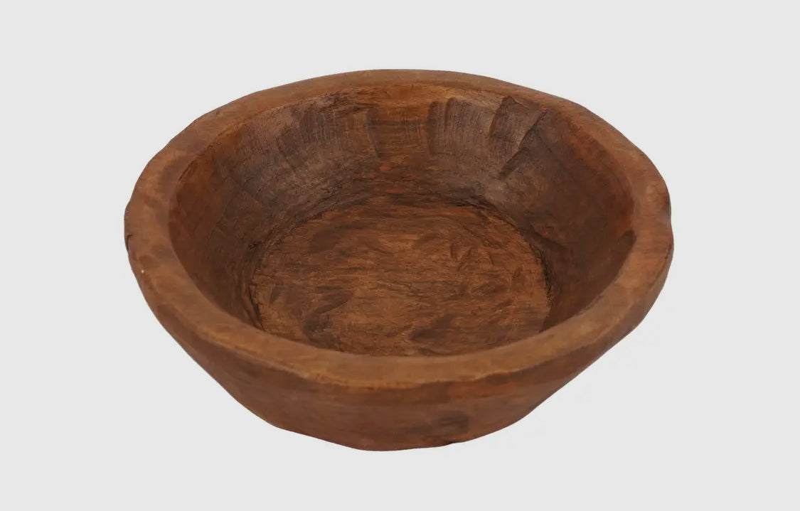 Wood Round Dough Bowl