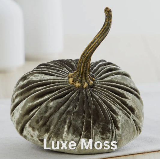 Large Luxe Moss Velvet Pumpkin
