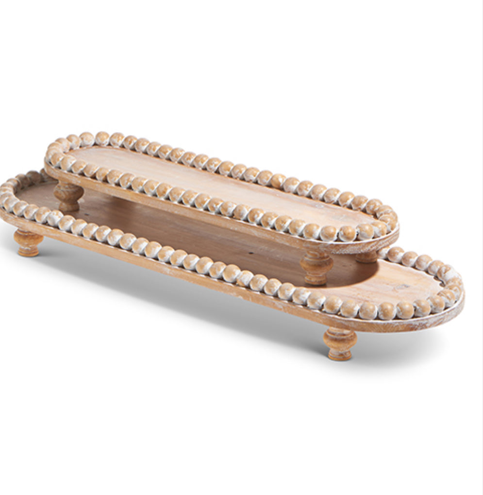 29.5” Whitewash Beaded Edge Tray-lg